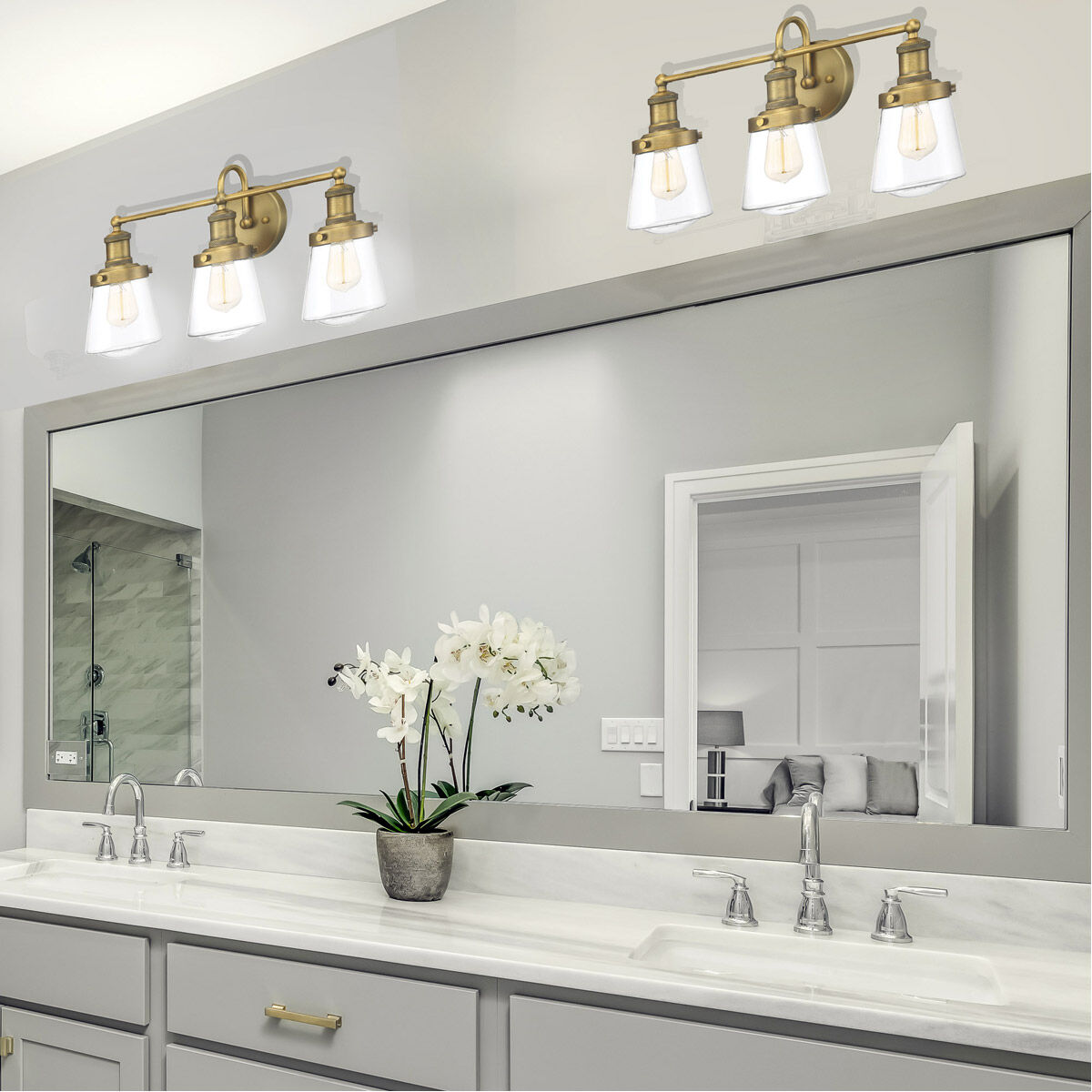 Taylor 3 Light 23 inch Old Satin Brass Bath Bar Wall Light